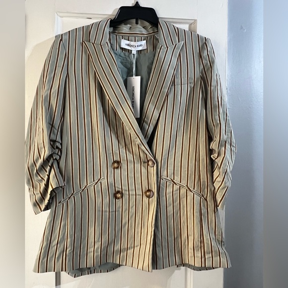 NWT VERONICA BEARD Kiernan Dickey Double-Breasted Striped Blazer 16 - Picture 11 of 15
